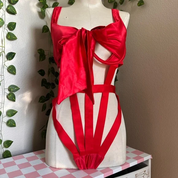 NWT Adorme sexy red women’s lingerie size large - Picture 2 of 6